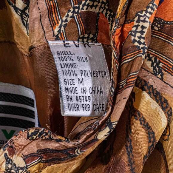 Equestrian Horse AOP Silk Bomber Jacket Medium VTG 90s Streetwear - Picture 7 of 8